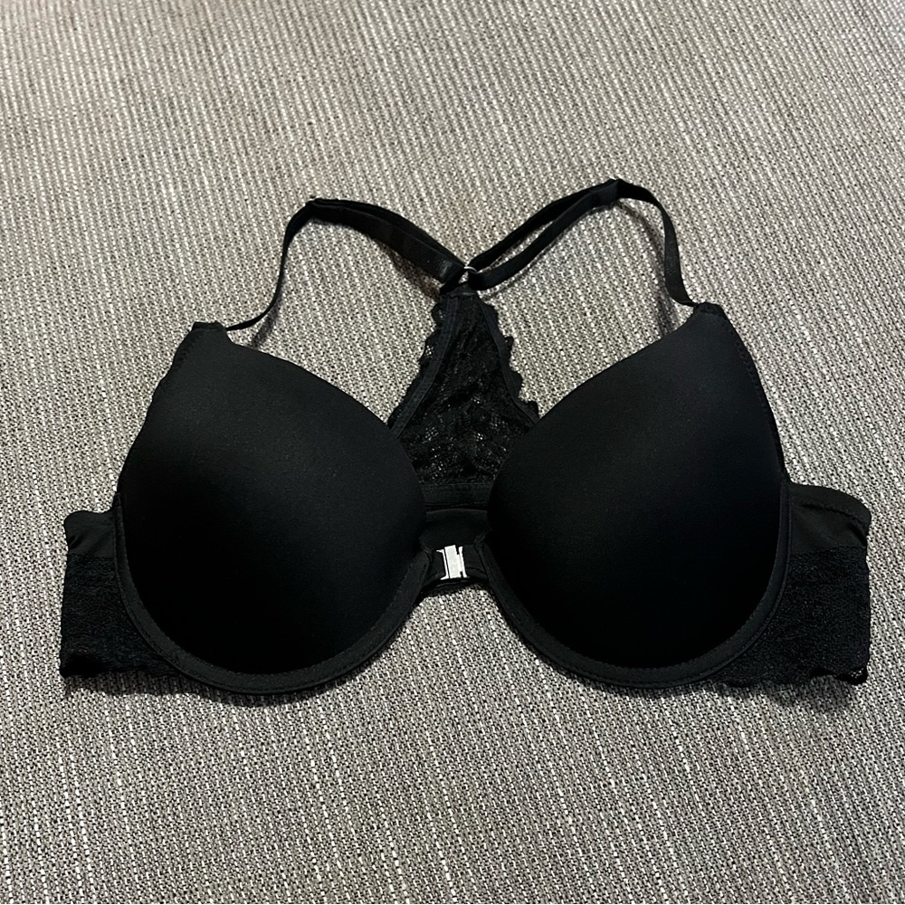 Amazon Brand | Black Front-Close Racerback Push-Up Bra